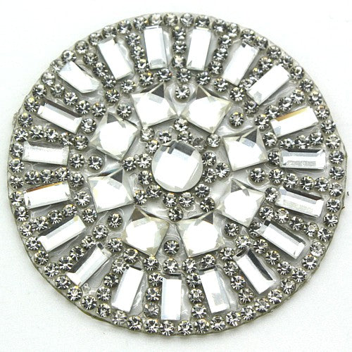 SILVER CIRCLE RHINESTONE MOTIF  - sarahi.NYC