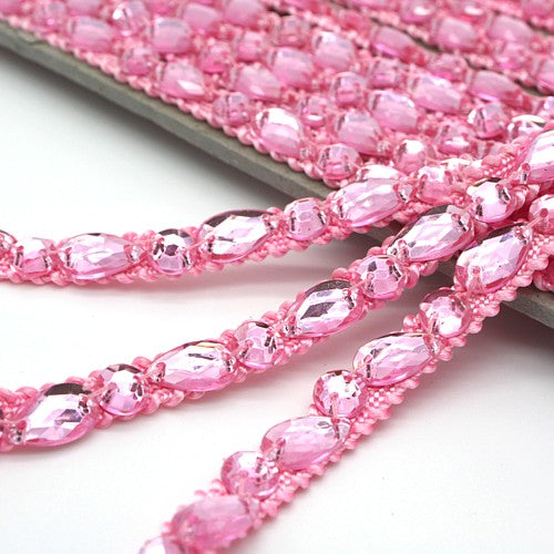 LIGHT PINK RHINESTONE TRIM - sarahi.NYC