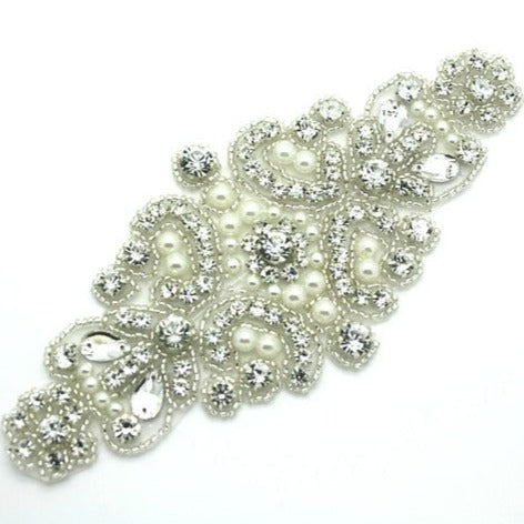 FAUX CRYSTAL PEARL APPLIQUE 