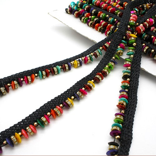 MULTI COLOR BEADED TRIM - sarahi.NYC