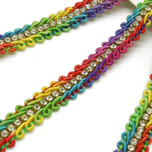 Multicolor Crystal Swirl Trim - Sarahi.nyc Faux Trims