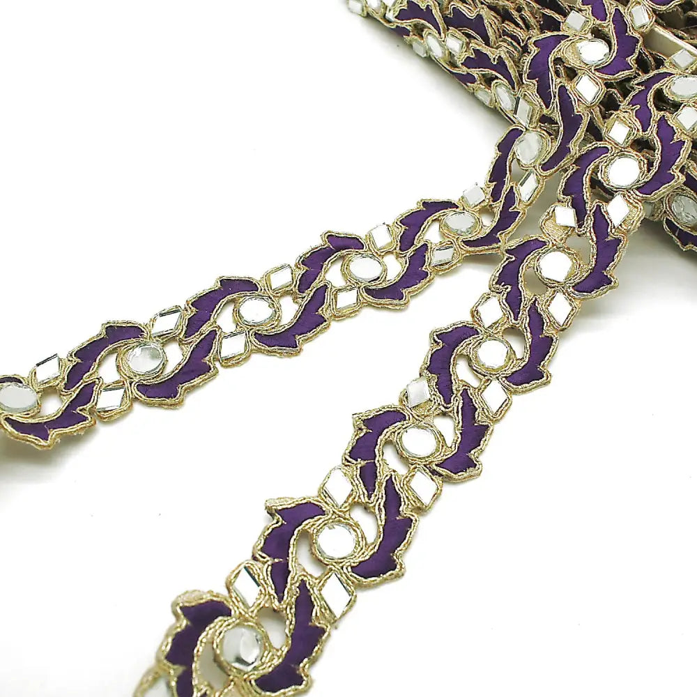 Purple Gold Mirror Trim - Sarahi.nyc Fabric Trims