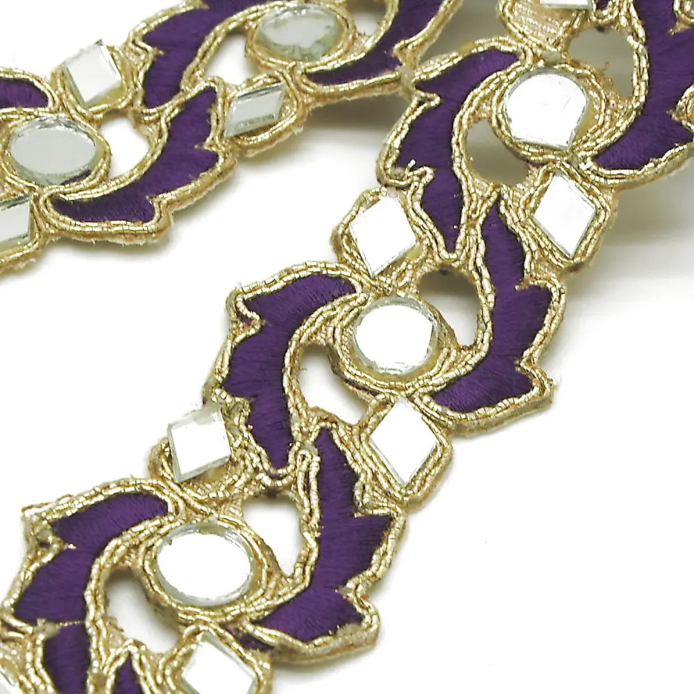 Purple Gold Mirror Trim - Sarahi.nyc Fabric Trims