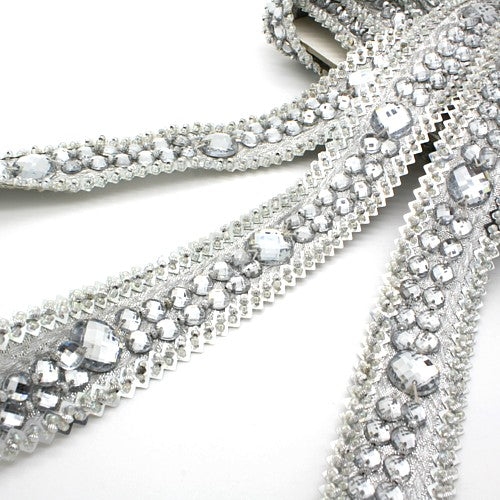 SILVER RHINESTONE TRIM - sarahi.NYC