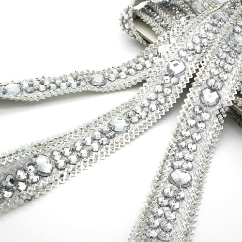 SILVER RHINESTONE TRIM - sarahi.NYC