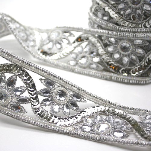 SILVER RHINESTONE TRIM - sarahi.NYC