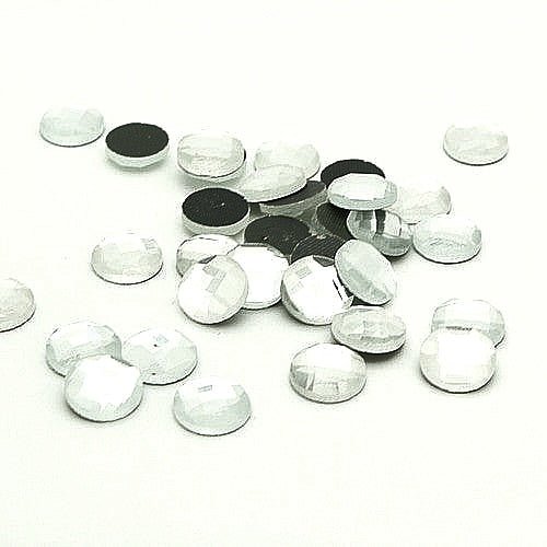 20 X SILVER CIRCLE HOTFIX GLASS CRYSTALS   - sarahi.NYC