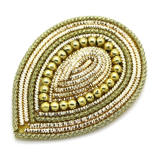 GOLD BEADED TEARDROP MOTIF- sarahi.NYC