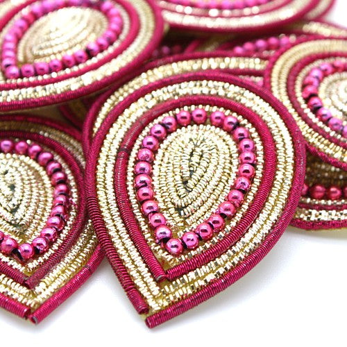 HOT PINK GOLD TEAR DROP MOTIF - sarahi.NYC