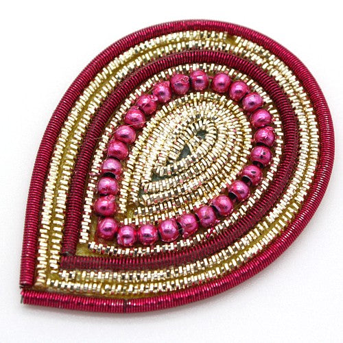 HOT PINK GOLD TEAR DROP MOTIF - sarahi.NYC