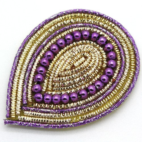 LILAC GOLD TEAR DROP MOTIF - sarahi.NYC