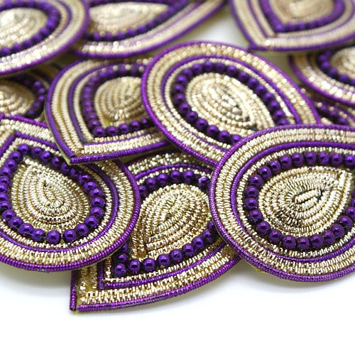 PURPLE GOLD TEAR DROP MOTIF - sarahi.NYC