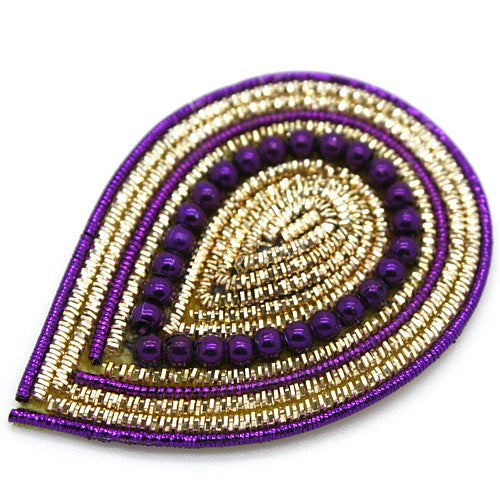 PURPLE GOLD TEAR DROP MOTIF - sarahi.NYC