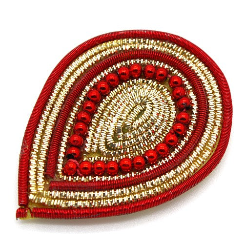 RED GOLD TEAR DROP MOTIF - sarahi.NYC