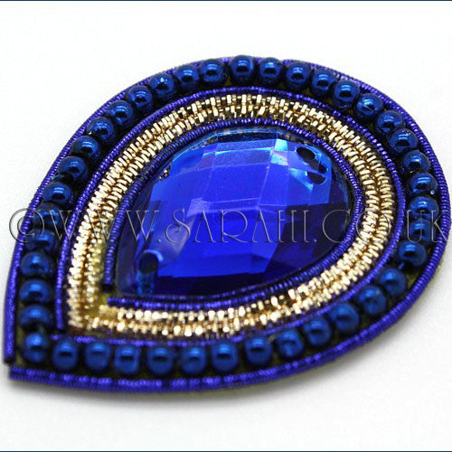 BLUE RHINESTONE TEARDROP MOTIF - sarahi.NYC - Sarahi.NYC