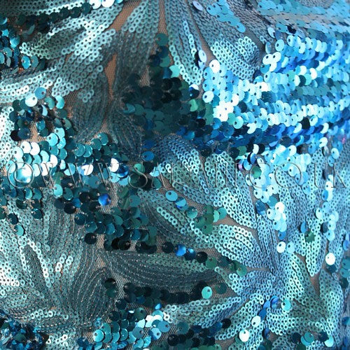 TURQUOISE SEQUIN FABRIC - sarahi.NYC - Sarahi.NYC