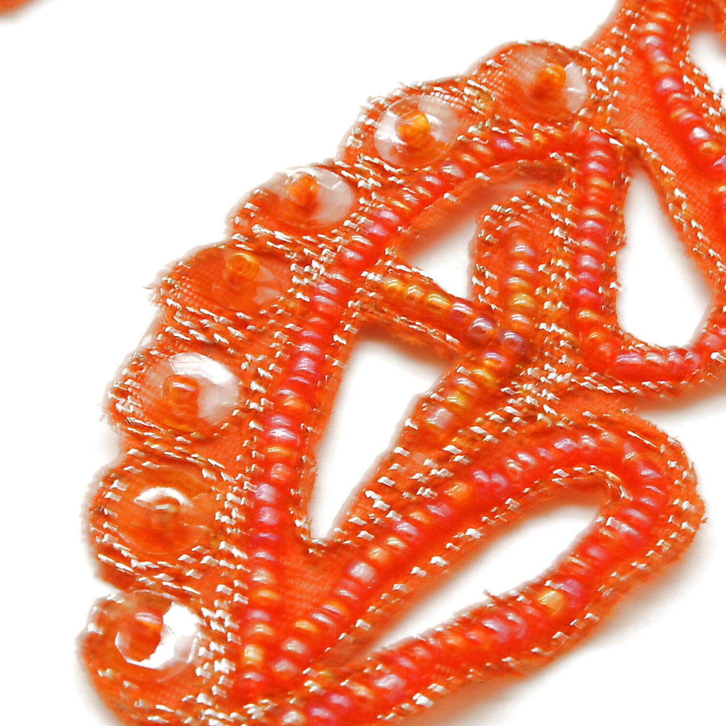 ORANGE WAVE BEADED SEQUIN TRIM - sarahi.NYC