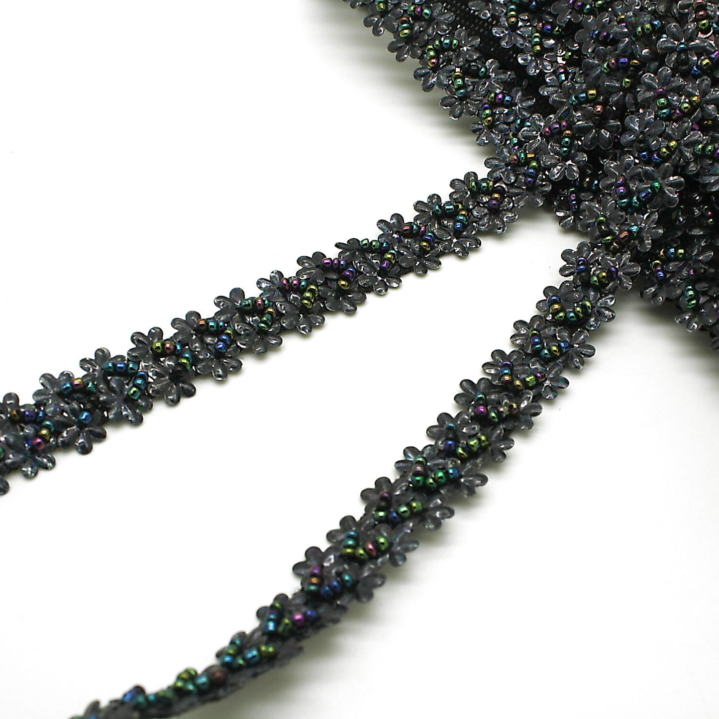 BLACK SEQUIN FLOWER TRIM - sarahi.NYC