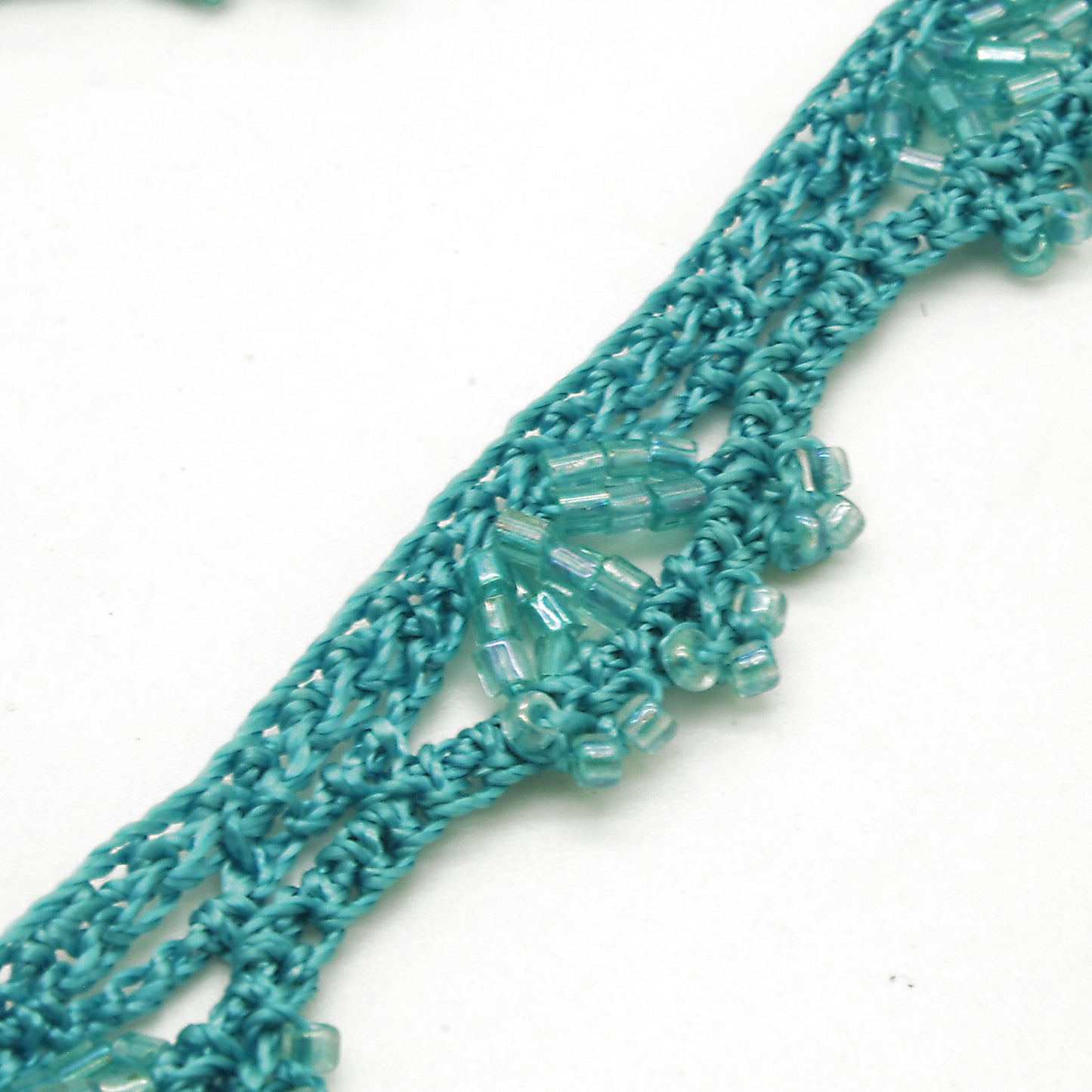 TURQUOISE CROCHET BEADED TRIM - sarahi.NYC