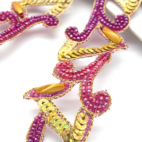 PURPLE GOLD BEADED TRIM - sarahi.NYC - Sarahi.NYC