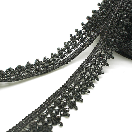 BLACK rhinestone TRIM