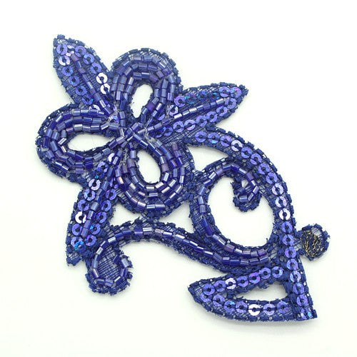 BLUE BEADED APPLIQUE MOTIF - sarahi.NYC - Sarahi.NYC