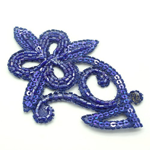 BLUE BEADED APPLIQUE MOTIF - sarahi.NYC - Sarahi.NYC